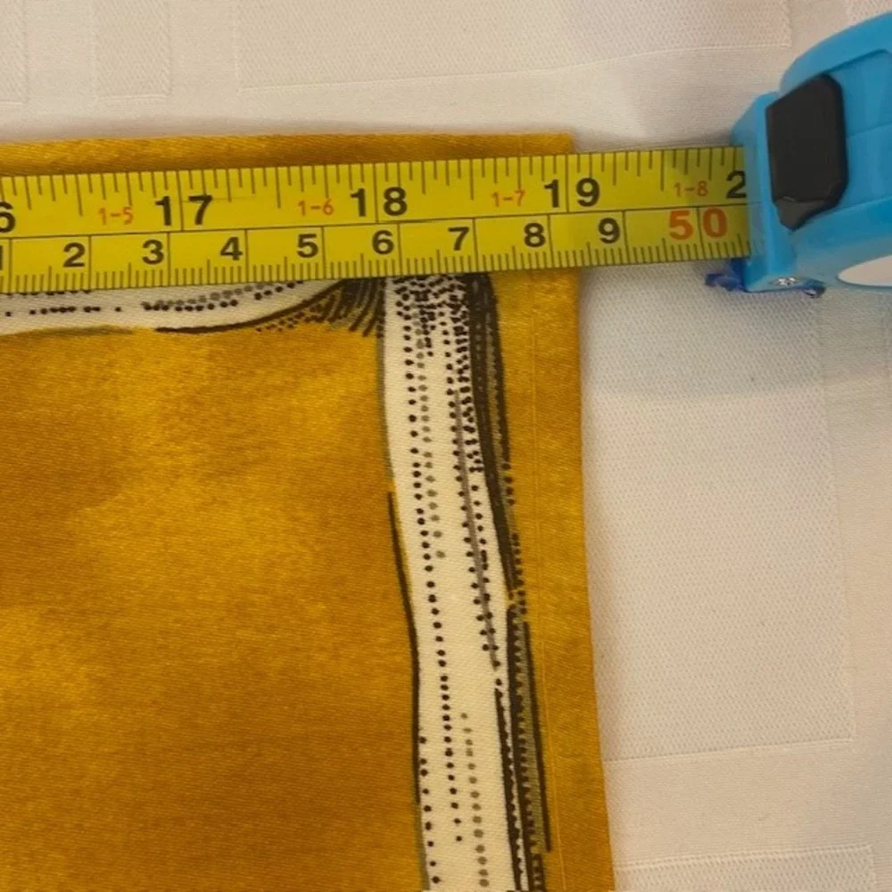 Pierre Frey Paris Mustard Yellow Cotton Napkins Set of 4 Made in France 19.5in
